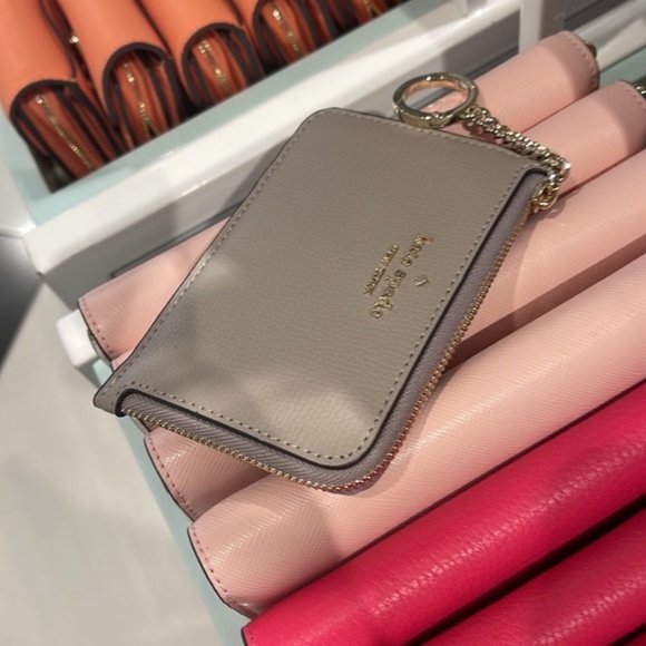 Kate Spade Darcy Medium L-Zip Card Holder Warm Taupe - Picture 13 of 15